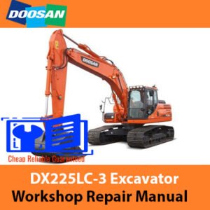 Doosan DX225LC-3 Excavator Workshop Repair Manual showcasing the model name and repair illustrations