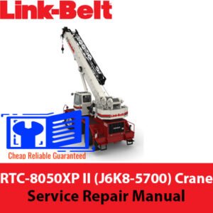 Service repair manual for Link Belt RTC-8050XP II crane, showcasing diagrams and maintenance instructions