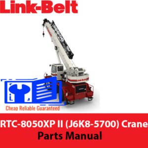 Parts manual for Link Belt RTC-8050XP II crane, detailing components and specifications for maintenance and repair
