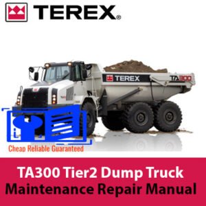Terex TA300 Dump Truck maintenance repair manual, displaying the truck with diagrams and essential maintenance information
