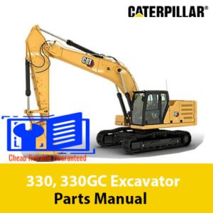 Caterpillar 330 and 330GC excavator parts manual, showcasing parts diagrams and technical specifications for maintenance