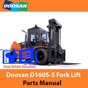 Doosan DL220 Wheel Loader Parts Manual cover featuring detailed diagrams and part specifications for maintenance and repairs