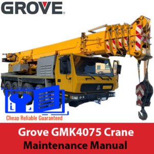 Maintenance manual for Grove GMK4075 crane, showcasing the crane's design and essential maintenance information