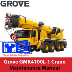 Maintenance manual for Grove GMK4100L-1 crane, showcasing the crane's design and key maintenance information