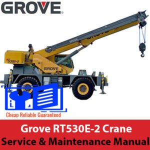 Service and maintenance manual for the Grove RT530E-2 crane, showcasing the crane's design and operational details