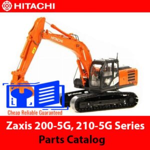 Parts catalog for Hitachi Zaxis 200-5G and 210-5G excavators, showcasing components and assembly details