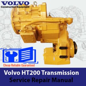 Volvo HT200 Transmission Service Repair Manual cover featuring a detailed illustration of the transmission system components