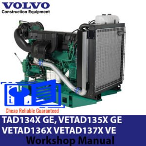 Workshop manual cover for Volvo TAD134X GE, VETAD135X GE, VETAD136X, and VETAD137X VE engines