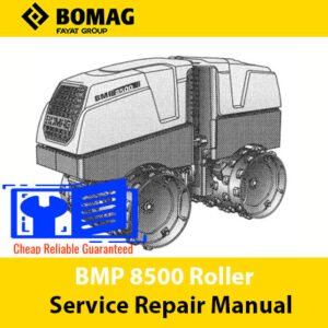 Service repair manual for Bomag BMP 8500 Roller, showcasing detailed diagrams and maintenance instructions