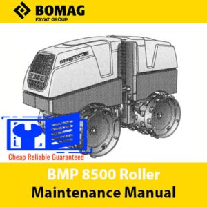 Bomag BMP8500 Roller Maintenance Manual cover featuring the model name and maintenance guidelines