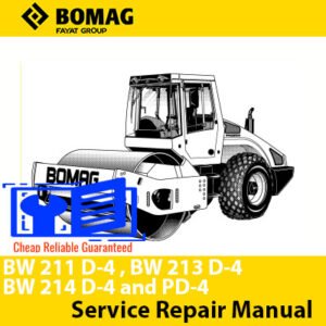 Repair manual covering Bomag BW 211 D-4, BW 213 D-4, BW 214 D-4, and PD-4 service procedures