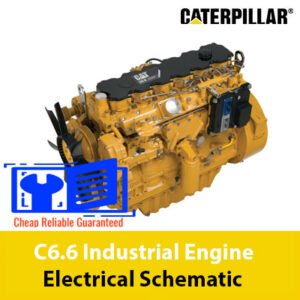 Caterpillar C6.6 industrial engine electrical schematic, showing connections and layout of electrical components