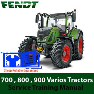 Service training manual for FENDT 700, 800, and 900 Varios tractors, detailing maintenance and operational procedures