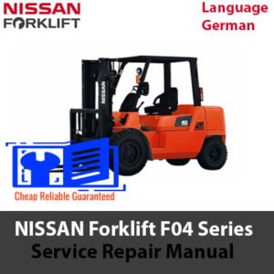 NISSAN Forklift F04 Series Service Repair Manual, displaying the forklift model and essential service information