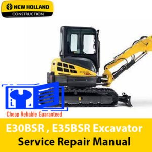 New Holland E30BSR and E35BSR excavator service repair manual, showcasing detailed diagrams and maintenance instructions