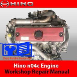 Hino N04C engine workshop repair manual cover featuring technical illustrations and detailed repair instructions