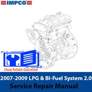 Service repair manual for Spectrum Impco LPG & bi-fuel systems in 2007-2009 2.0L engines, detailing maintenance procedures