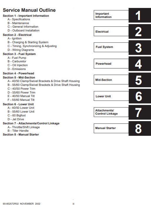 Mercury Engine Service Repair Manual for Model 40-50-55-60-90 - Image 2