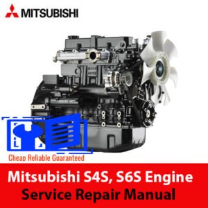 Mitsubishi S4S and S6S engine service repair manual cover, featuring detailed diagrams and instructions for maintenance