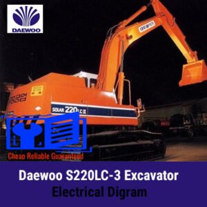 Electrical diagram of the Daewoo S220LC-3 excavator, detailing wiring and component connections for maintenance and troubleshooting