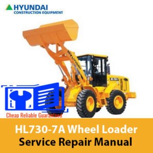 Service repair manual for Hyundai HL730-7A Wheel Loader, showcasing diagrams and maintenance instructions
