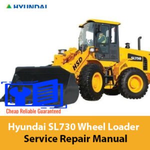 Service Repair Manual for Hyundai SL730 Wheel Loader, showcasing detailed diagrams and maintenance instructions