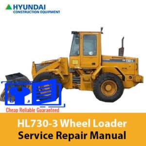 Hyundai HL730-3 Wheel Loader Service Repair Manual cover featuring the loader and technical illustrations