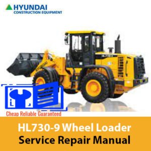Service Repair Manual for Hyundai HL730-9 Wheel Loader, showcasing detailed diagrams and maintenance instructions