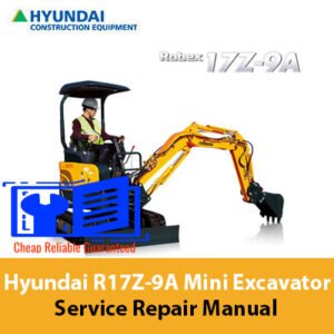 Service repair manual for Hyundai R17-9A Mini Excavator, showcasing detailed diagrams and maintenance instructions