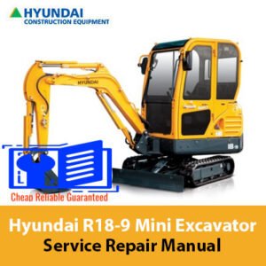 Service Repair Manual for Hyundai R18-9 Mini Excavator, showcasing detailed diagrams and maintenance instructions