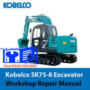Kobelco SK75-8 Excavator Workshop Repair Manual cover featuring the model and technical illustrations