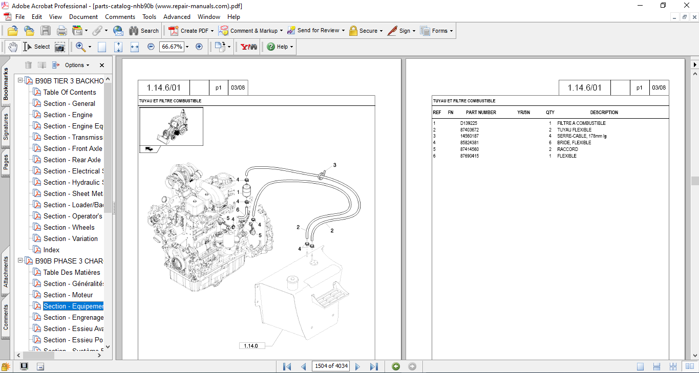 New Holland B90B Backhoe Loader Parts Catalog - Image 3