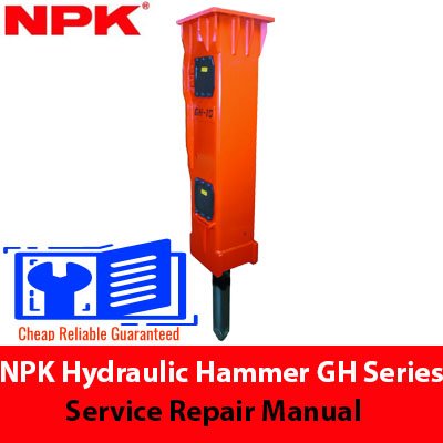 Service repair manual for NPK Hydraulic Hammer GH Series, showcasing diagrams and maintenance instructions