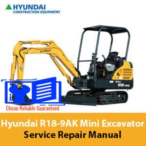 Service Repair Manual for Hyundai R18-9AK Mini Excavator, showcasing detailed diagrams and maintenance instructions