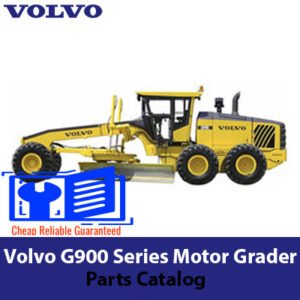 Comprehensive parts catalog for Volvo G900 Series Motor Grader, featuring diagrams and descriptions of essential components