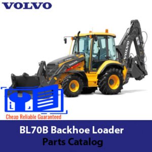 Comprehensive parts catalog for the Volvo BL70B Backhoe Loader, featuring diagrams and descriptions of each component
