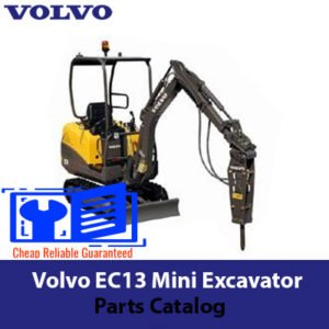 Comprehensive parts catalog for the Volvo EC13 Mini Excavator, featuring diagrams and descriptions of each component