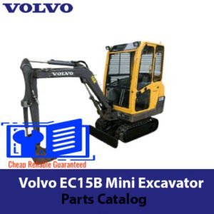 Parts catalog for Volvo EC15B Mini Excavator, detailing components and specifications for maintenance and repairs