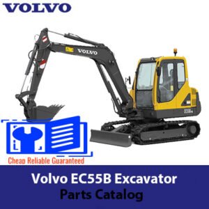 Comprehensive parts catalog for the Volvo EC55B excavator, featuring diagrams and descriptions of essential components