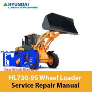 Hyundai HL730-9S Wheel Loader service repair manual cover featuring the loader and technical illustrations