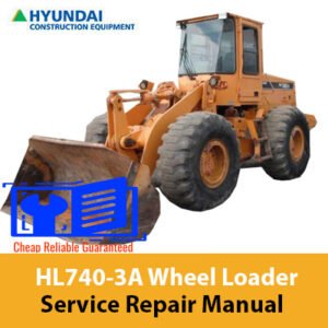 Service repair manual for Hyundai HL740-3A Wheel Loader, showcasing detailed diagrams and maintenance instructions
