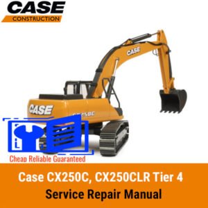 Case CX250C and CX250CLR excavator service repair manual, showcasing detailed diagrams and maintenance instructions