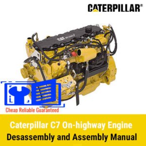 Caterpillar C7 engine manual cover displaying detailed illustrations for disassembly and assembly procedures