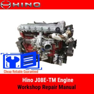 Hino J08E-TM Engine Workshop Repair Manual, displaying technical illustrations and step-by-step repair procedures