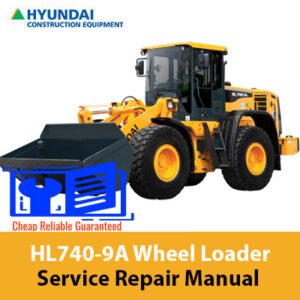 Service repair manual for Hyundai HL740-9A Wheel Loader, showcasing detailed diagrams and maintenance instructions