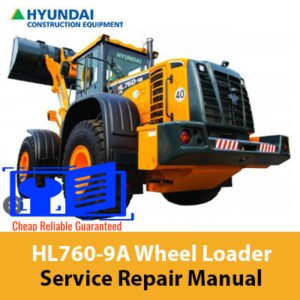 Service Repair Manual for Hyundai HL760-9A Wheel Loader, showcasing detailed diagrams and maintenance instructions