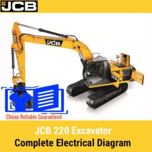 Complete electrical diagram of a JCB 220 excavator, detailing wiring and component connections for maintenance and troubleshooting
