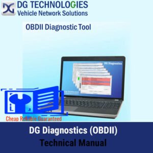 Technical manual for DG Technologies OBDII Diagnostic Tool, detailing features, usage, and troubleshooting guidelines