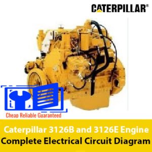 Complete electrical circuit diagram for Caterpillar 3126B and 3126E engines, detailing connections and components