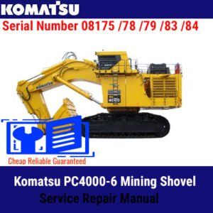 Service Repair Manual for Komatsu PC4000-6 Mining Shovel, showcasing detailed diagrams and maintenance instructions